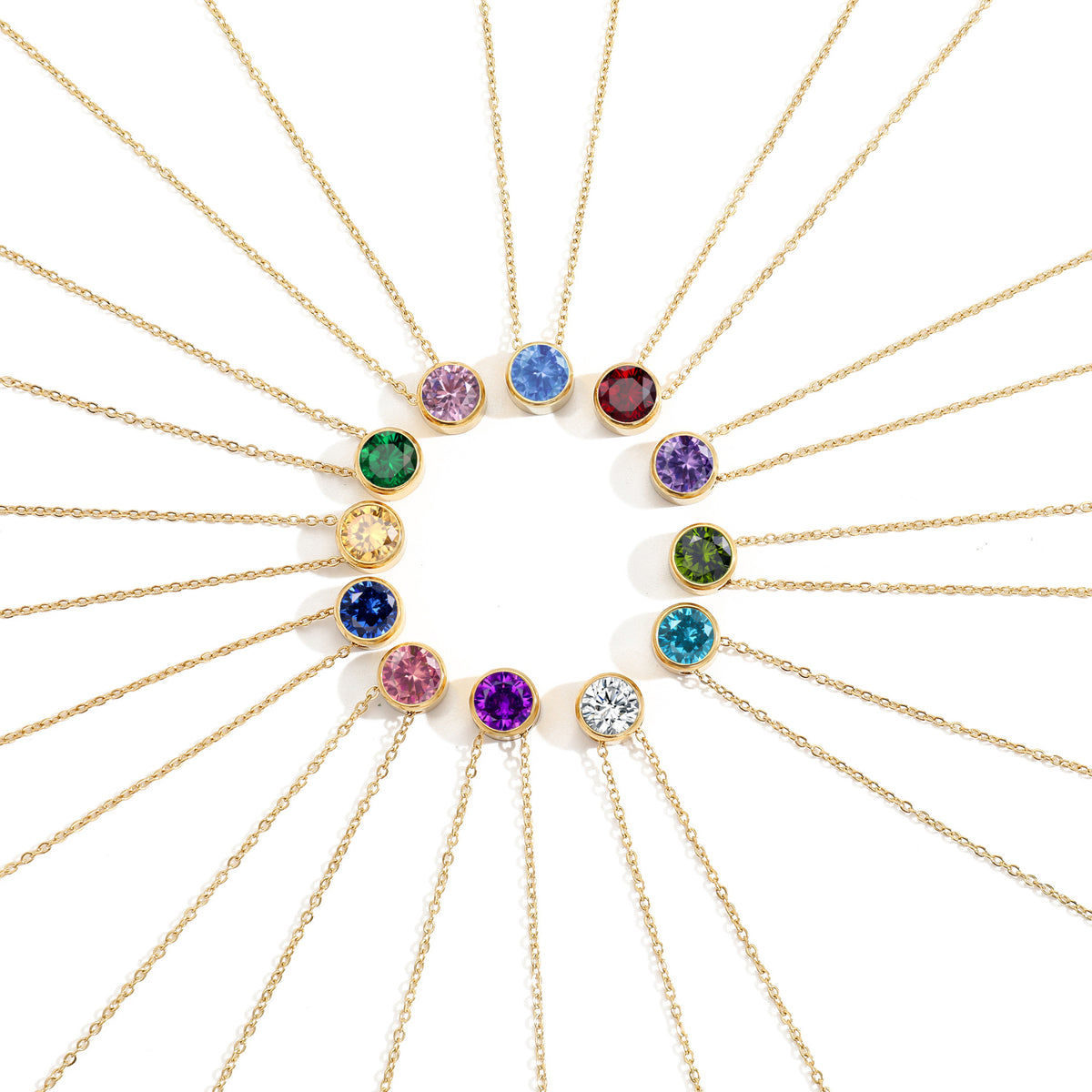 Birthstone Dia Halskette