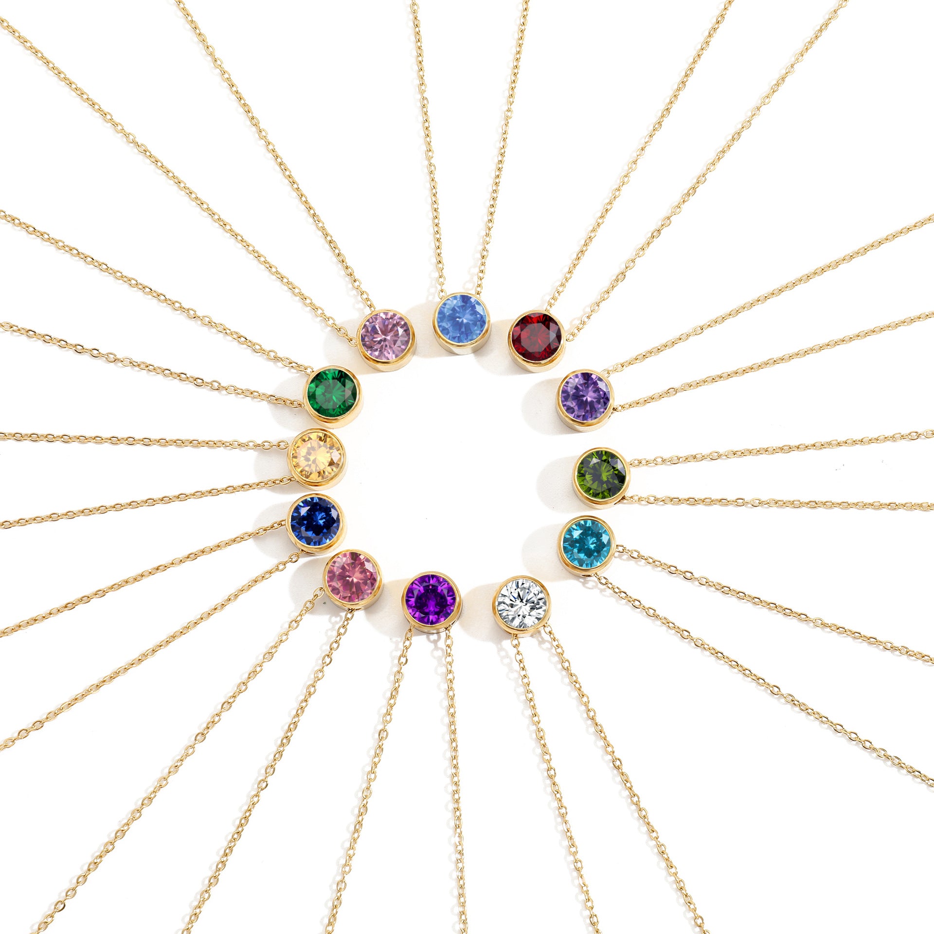 Birthstone Dia Halskette