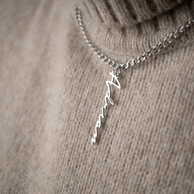 Men's name necklace - Var. Vertical Notera