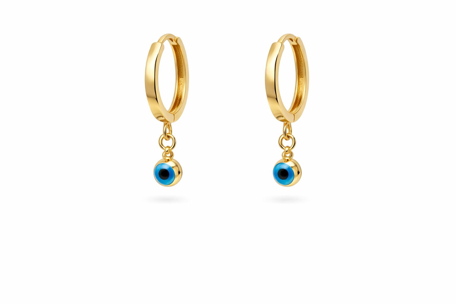 585er Gold 14K Ohrring - Nazar Anhänger