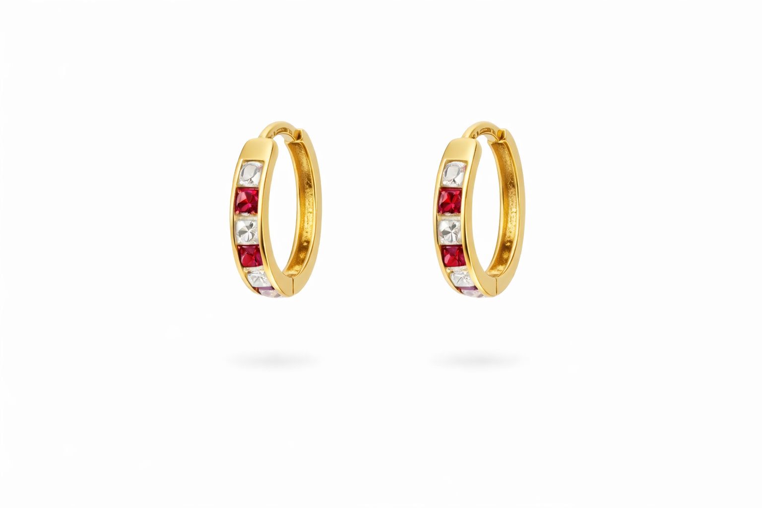 585er Gold 14K Ohrring - Bloom Red
