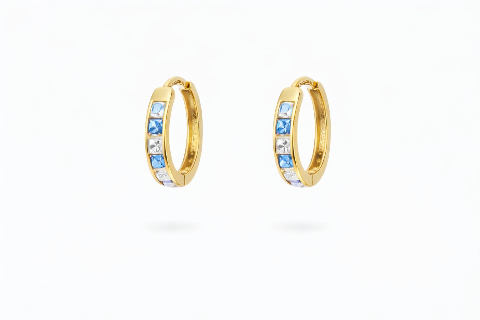 585er Gold 14K Ohrring - Bloom Blue