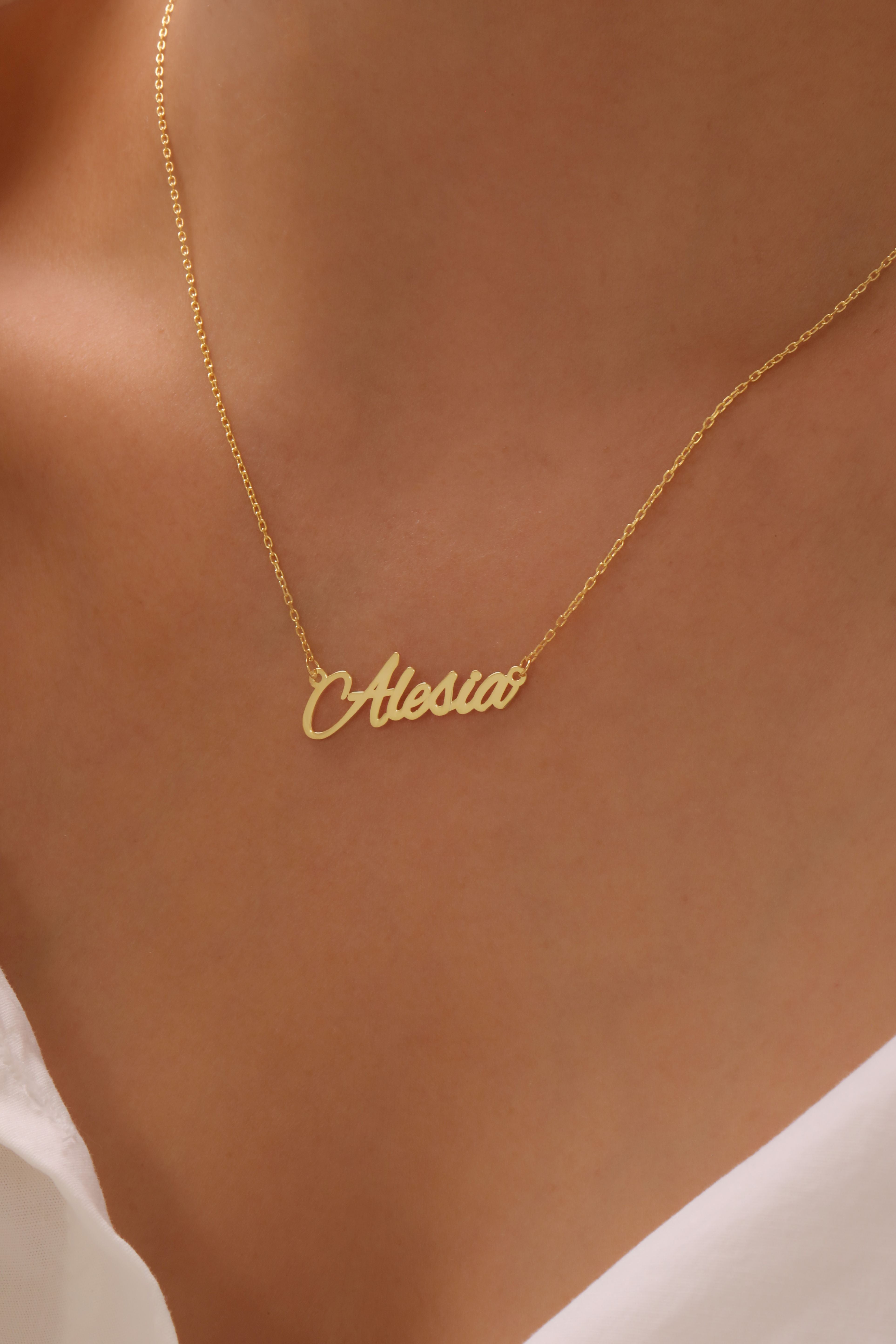 Namenskette - Variante Alesia 925er Silber