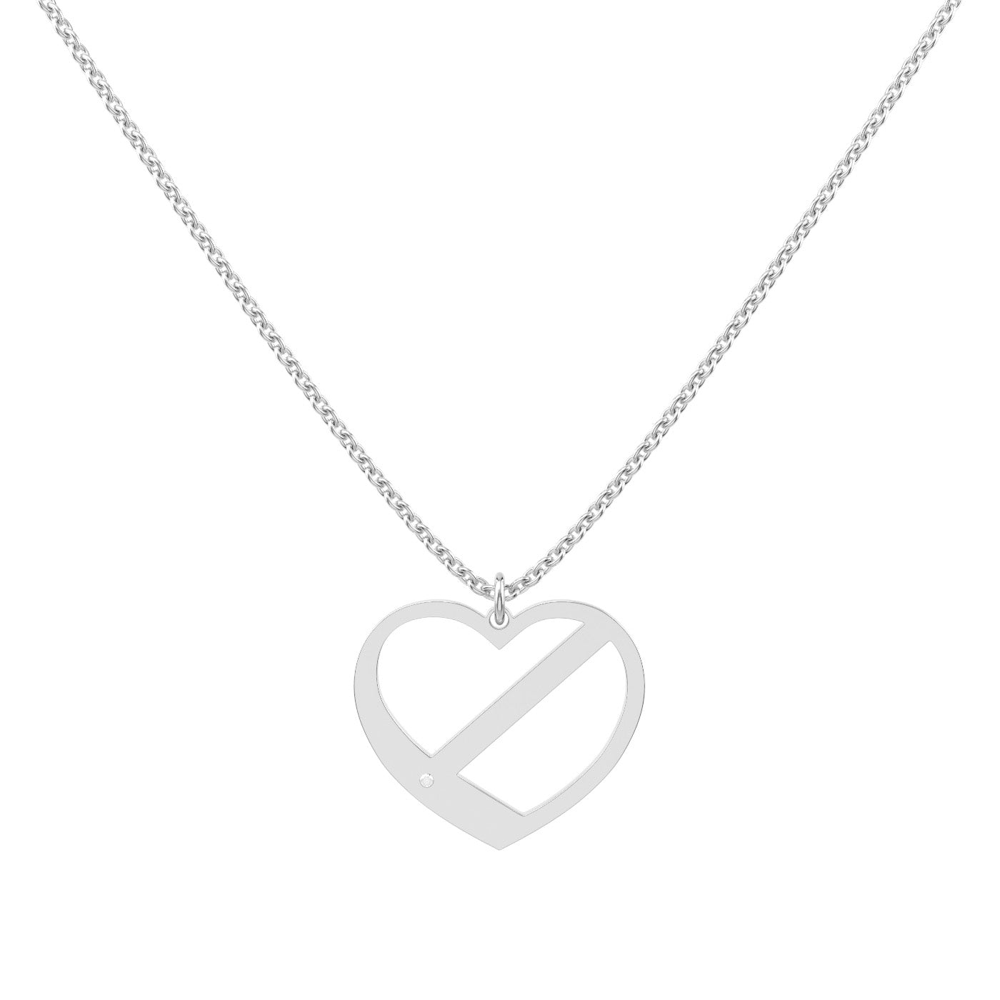 Herzkette Zirkonia mit Wunschgravur (6703704342713)