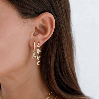 Set - Buchstaben Choker Zirkonia & Ohrringe Zirkonia (4512139247693)