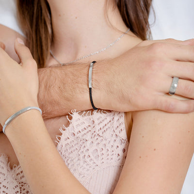Cord partner bracelet with engraving