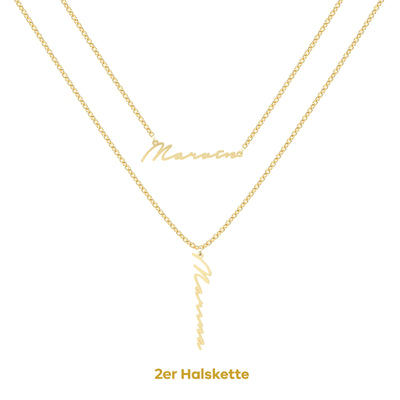 Set - Namenskette 925er Silber  Variante Notera (6555663597753)