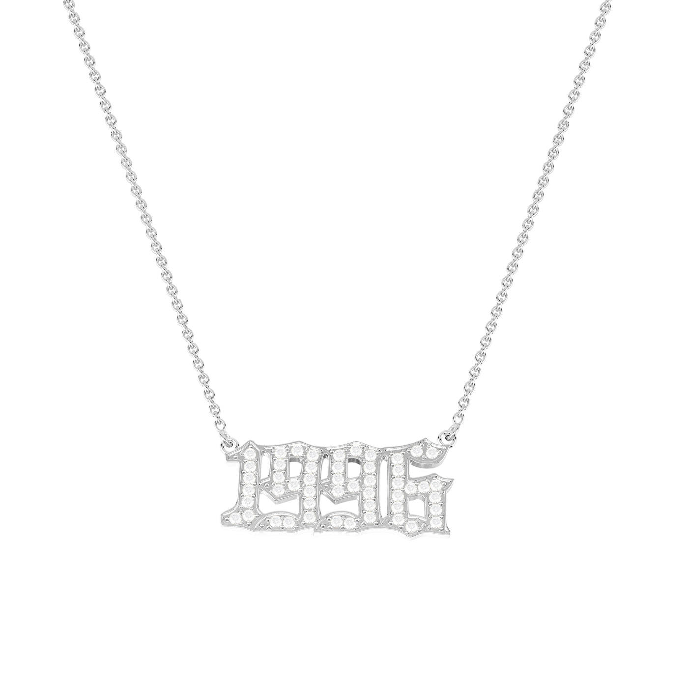 Halskette Jahreszahl Gothic mit Zirkonia (4807970717773)