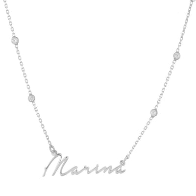 Namenskette 925er Silber mit Zirkonia Kette - Notera (6259751190713)