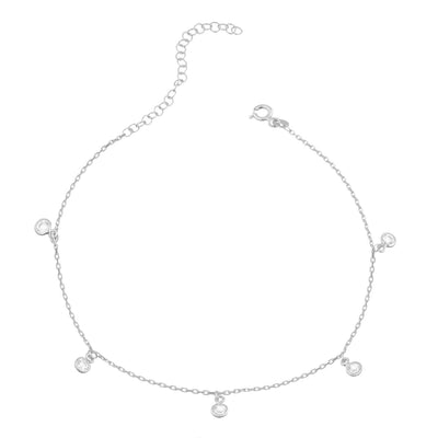 Fußkette mit Zirkonia Anhänger (6656509837497)