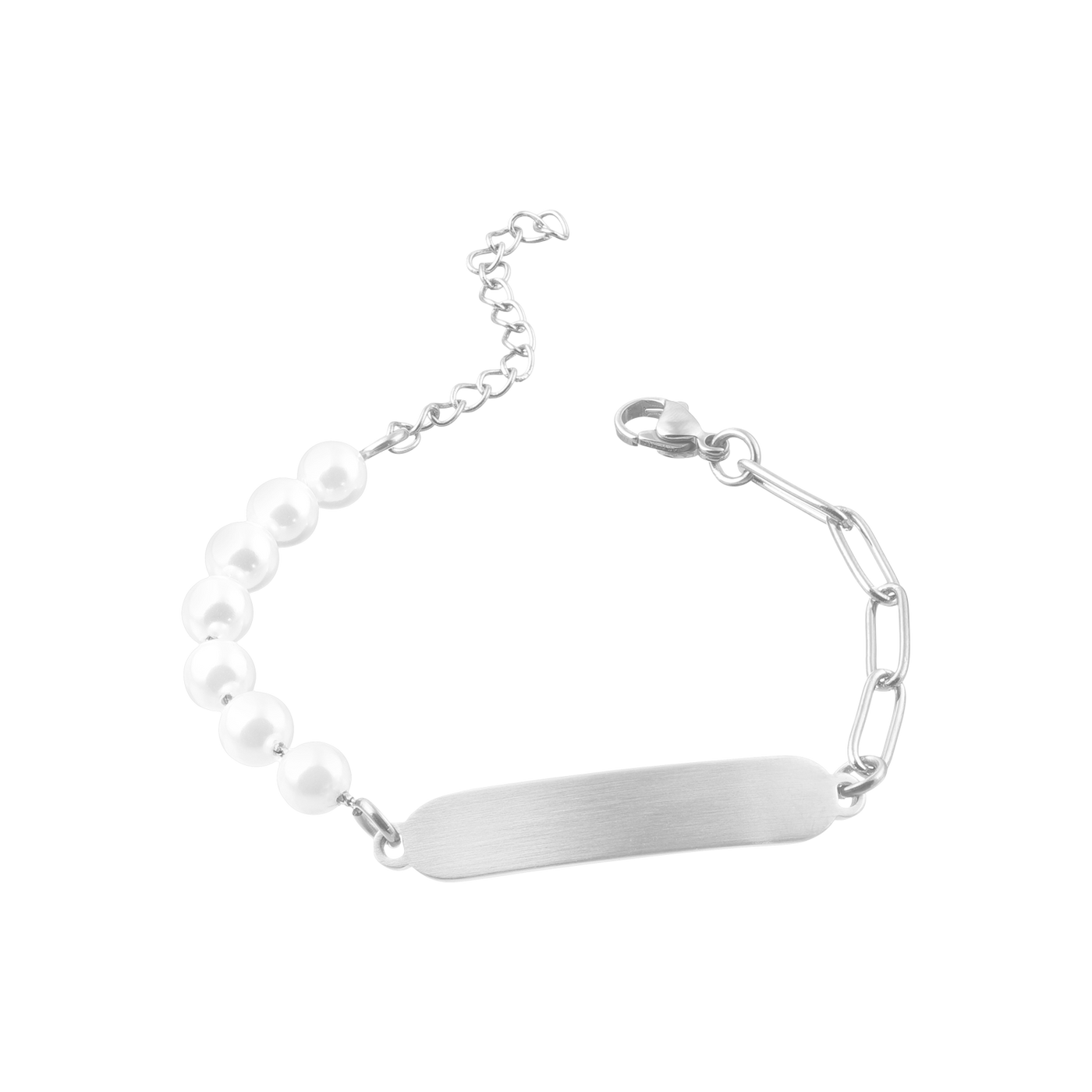 Armband Semi Pearls mit Gravur (7052615385273)