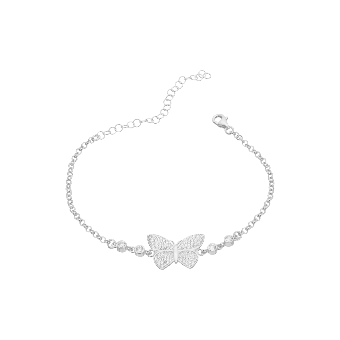 Schmetterling Armband mit Doppel-Zirkonia (6173494411449)