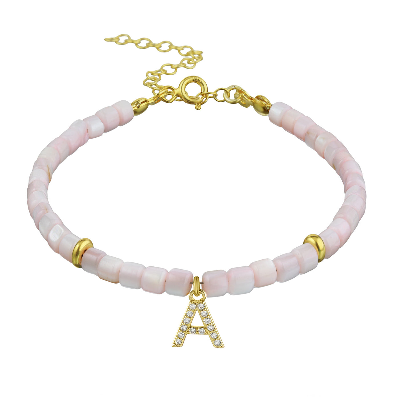 Sleek Pearl Bracelet with Letter