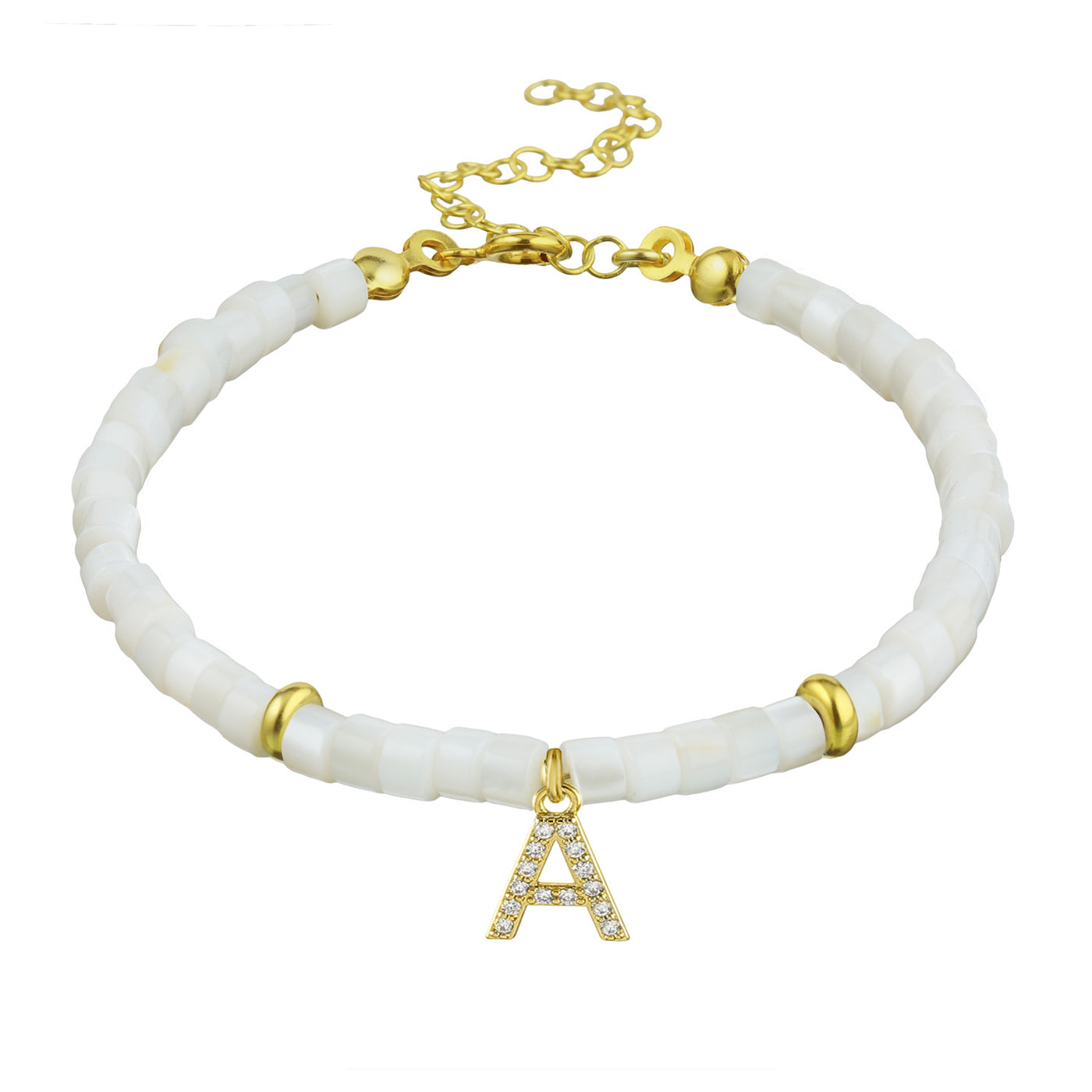 Sleek Pearl Armband mit Buchstabe