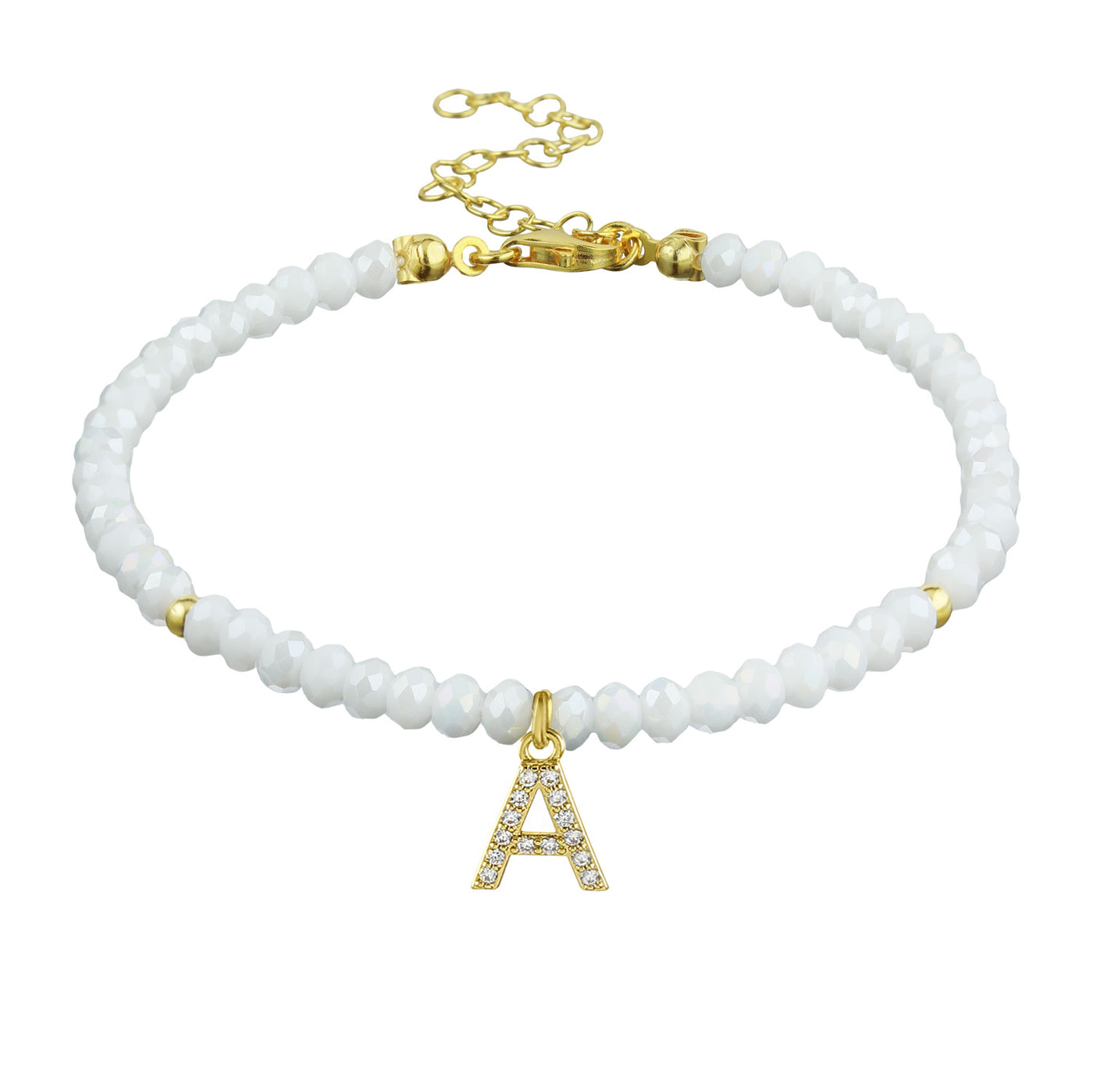 Sweet Pearl Fußkette mit Buchstabe (7978944856331)