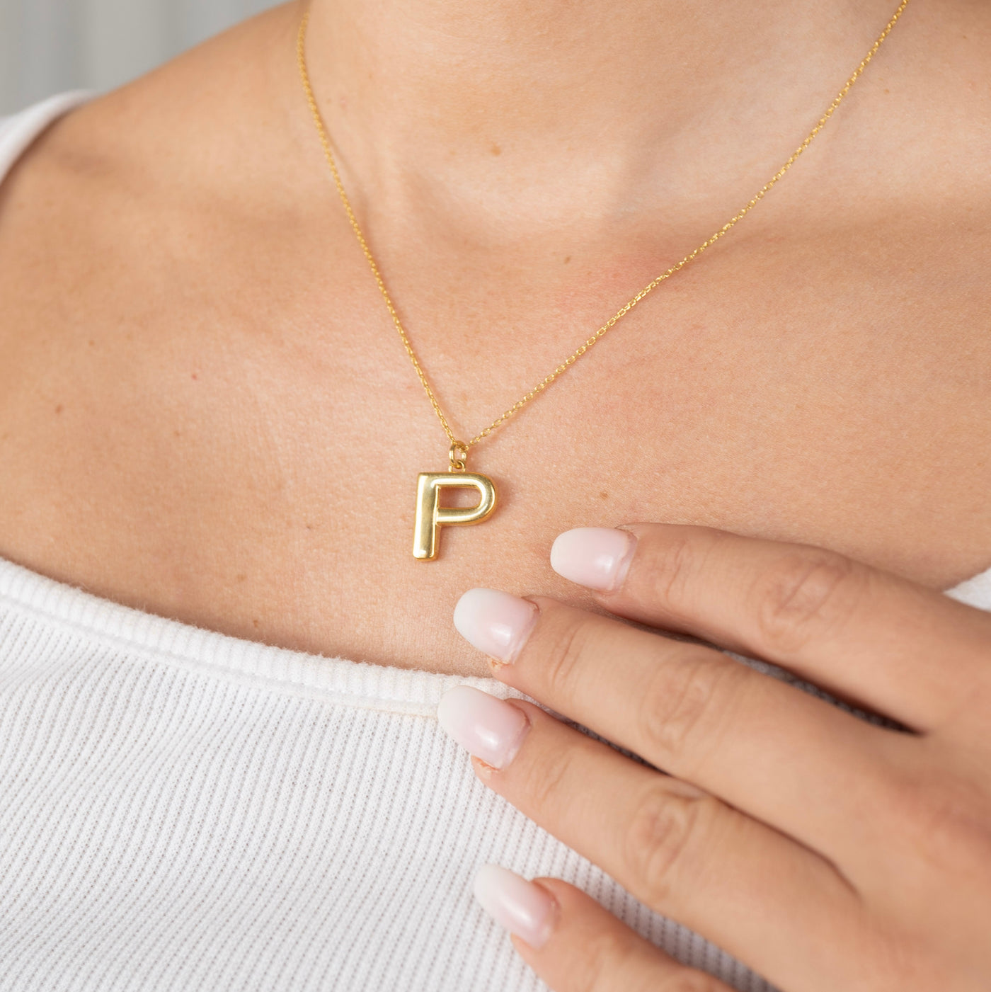 Brushed Letter Necklace