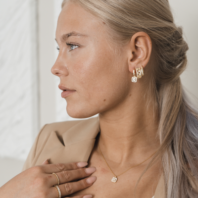 Earrings deluxe with zirconia