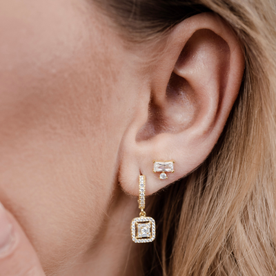 Earrings deluxe with zirconia