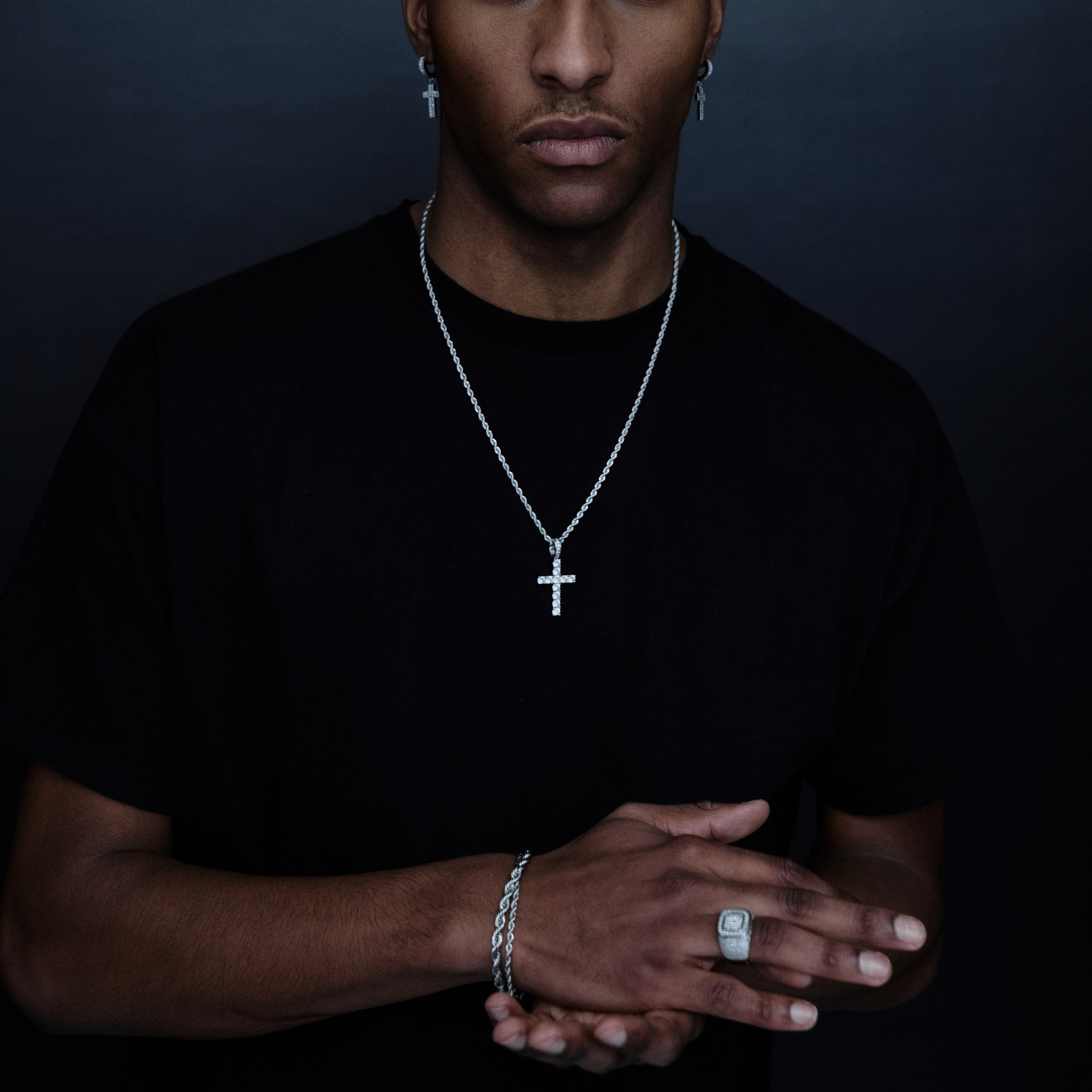 Earrings Cross Men