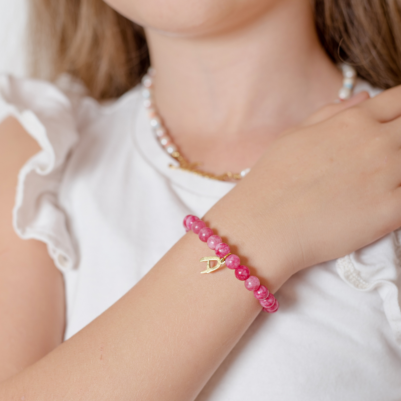 Armband Pearls Kids mit Buchstabe