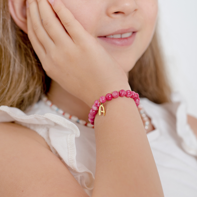 Pearls Kids bracelet with letter