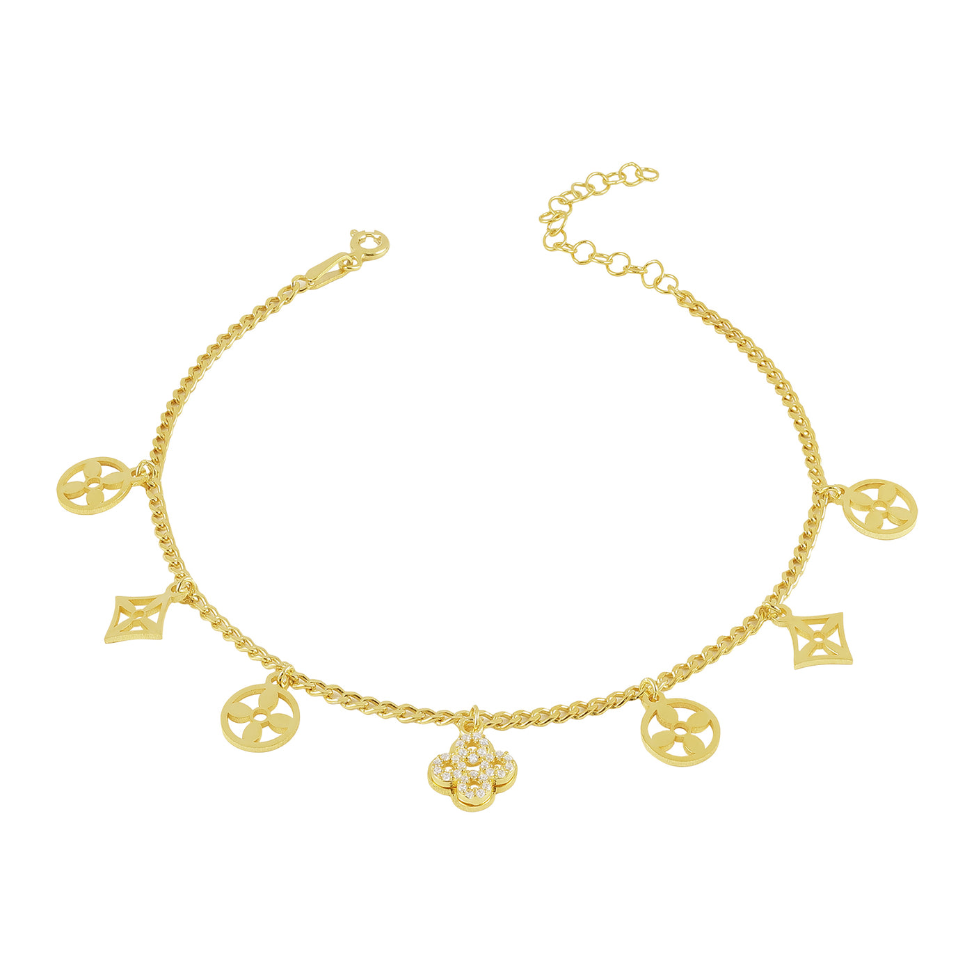 Ankle chain Estilo with zirconia