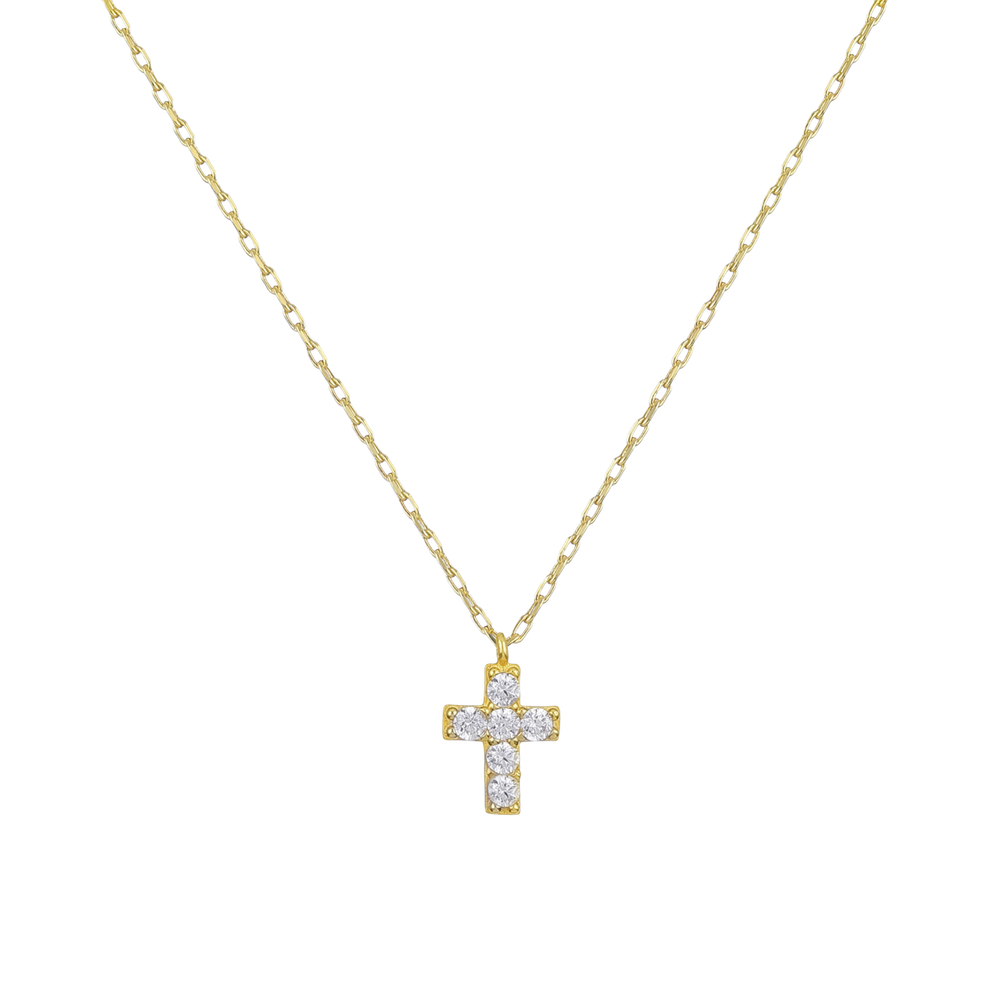 Halskette mini Kreuz Zirkonia (6079204458681)