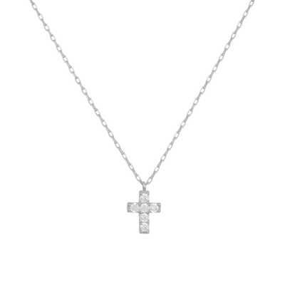 Halskette mini Kreuz Zirkonia (6079204458681)
