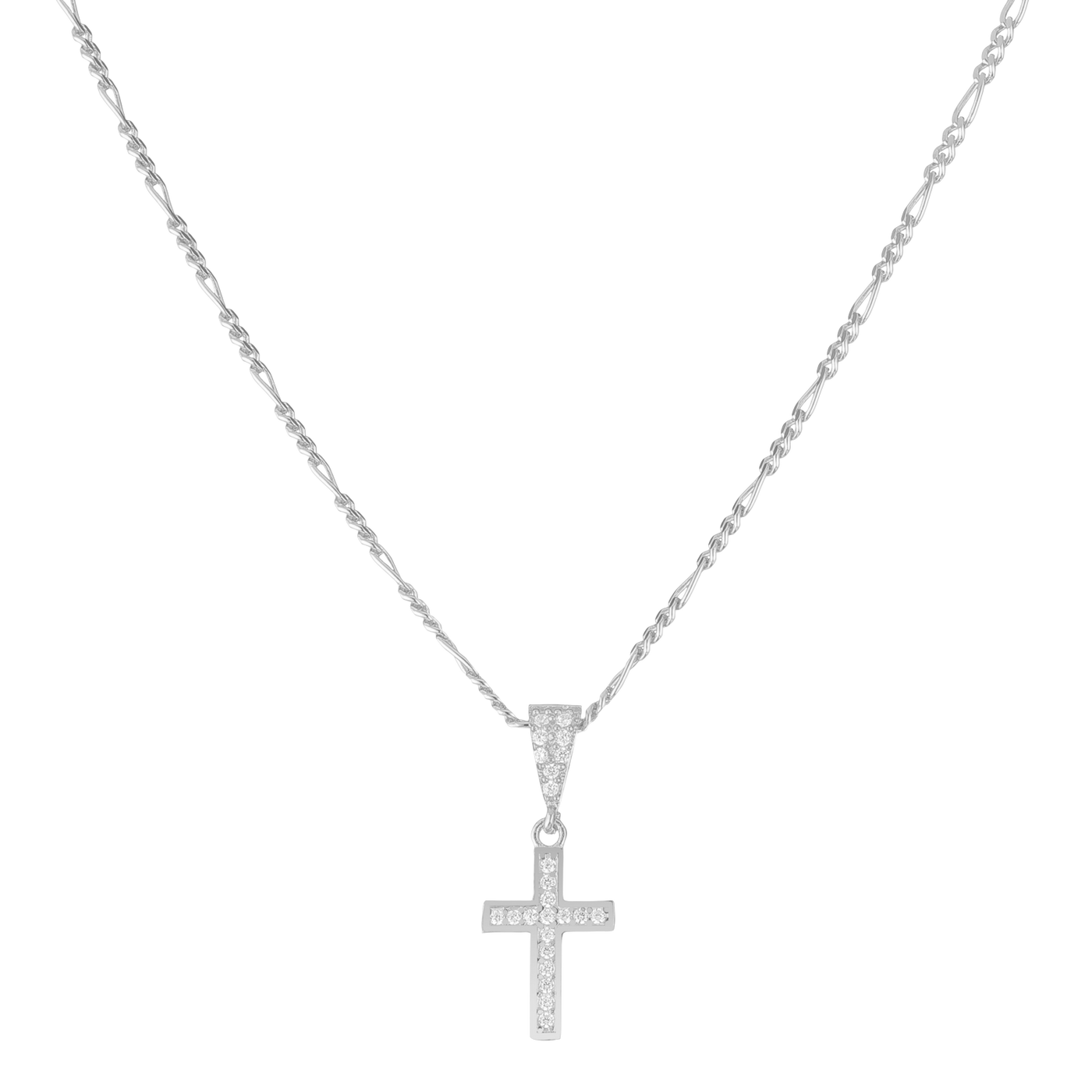 Halskette-Figaro Kreuz Zirkonia (6088723103929)