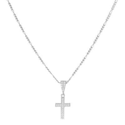 Halskette-Figaro Kreuz Zirkonia (6088723103929)