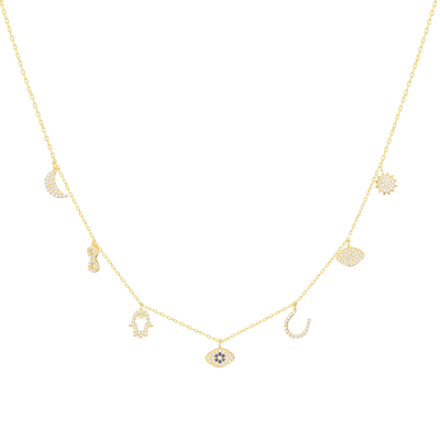 Halskette Nazar mit Glücksanhängern (7981758775563)