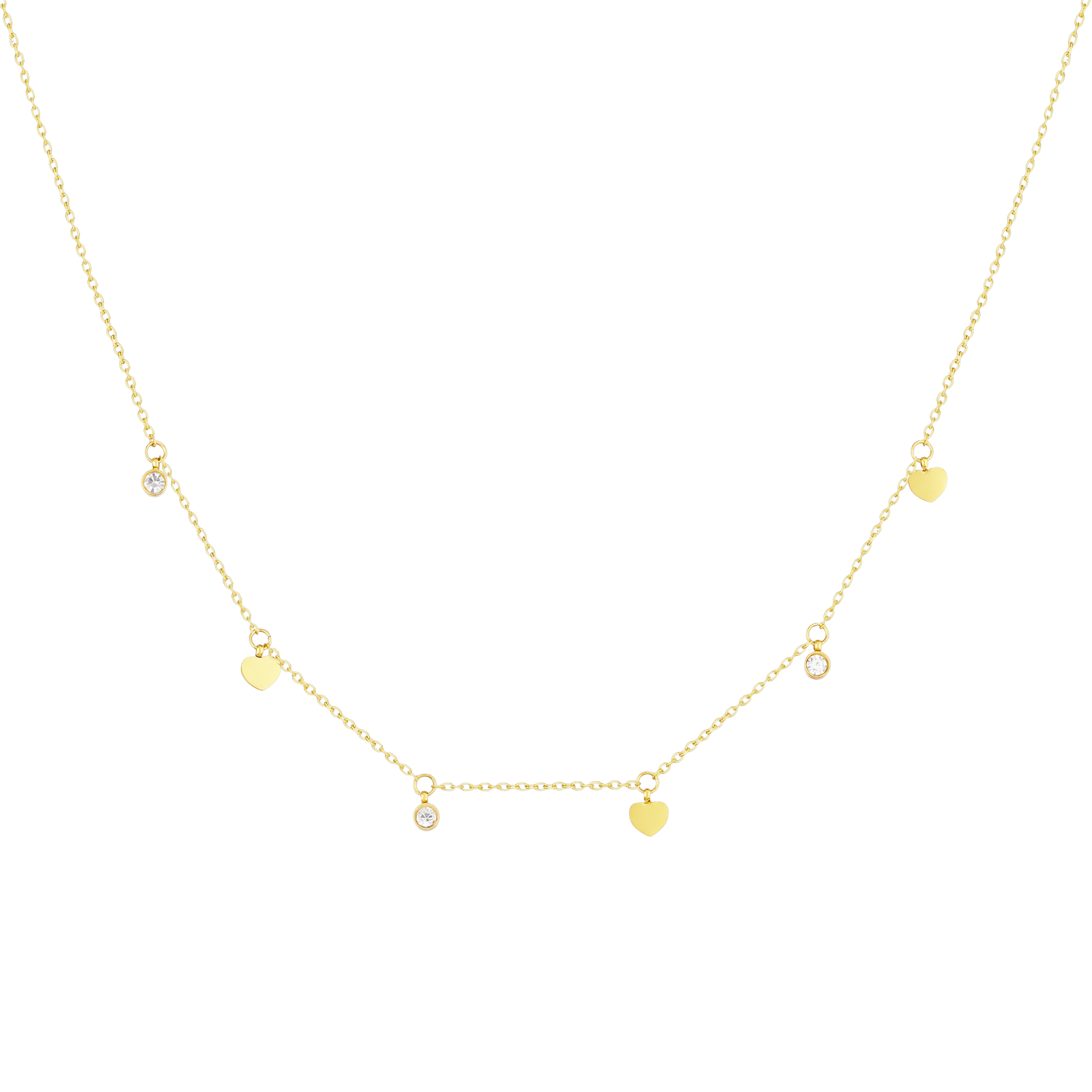 Halskette Sparkling Hearts (7982121484555)