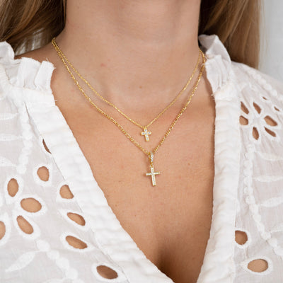 Necklace mini cross zirconia