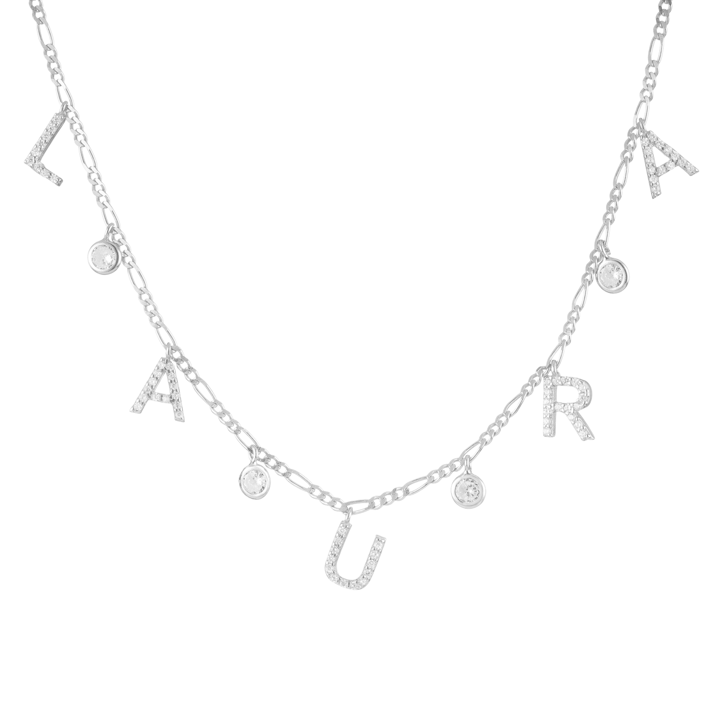 Buchstaben Halskette mit Zirkonia Anhänger (4500594819149)