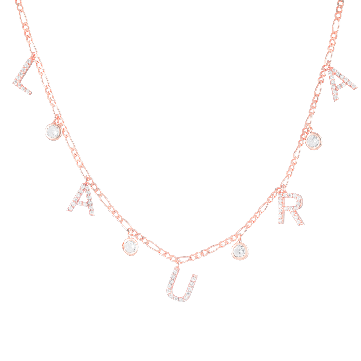 Buchstaben Halskette mit Zirkonia Anhänger – Meinekette