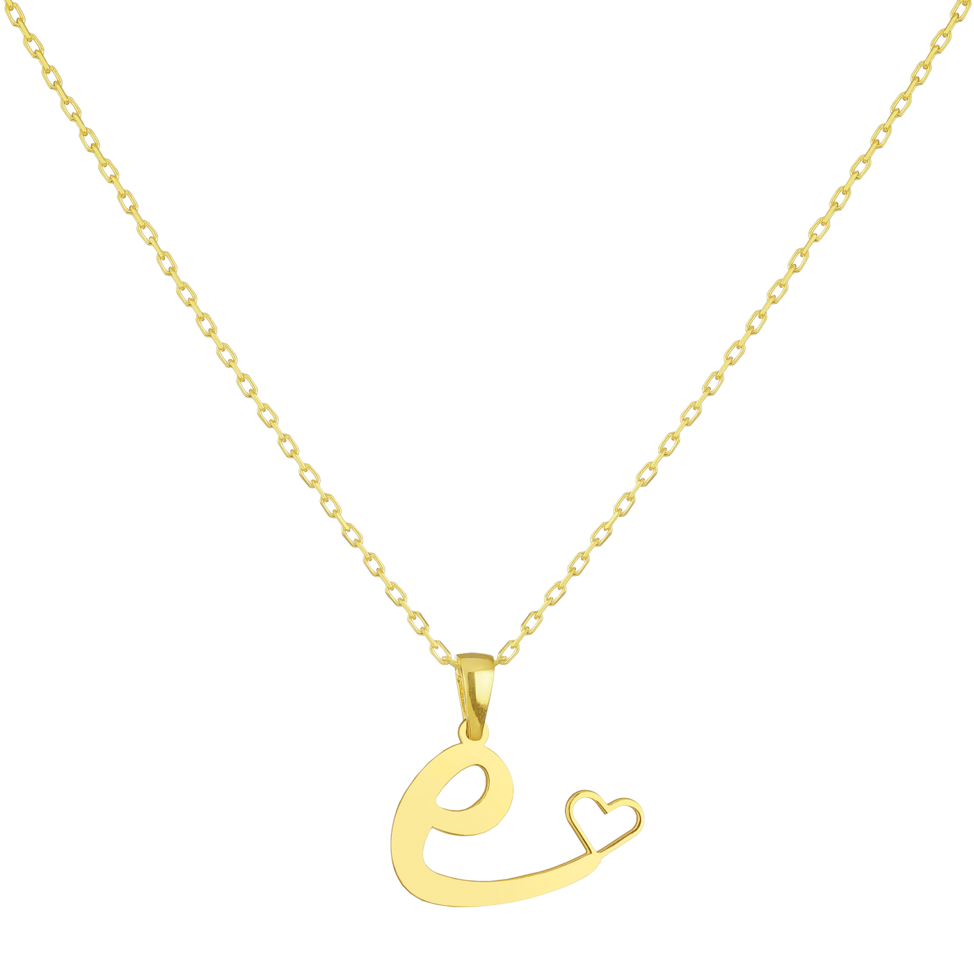 Heart Halskette mit Buchstabe (7084907757753)