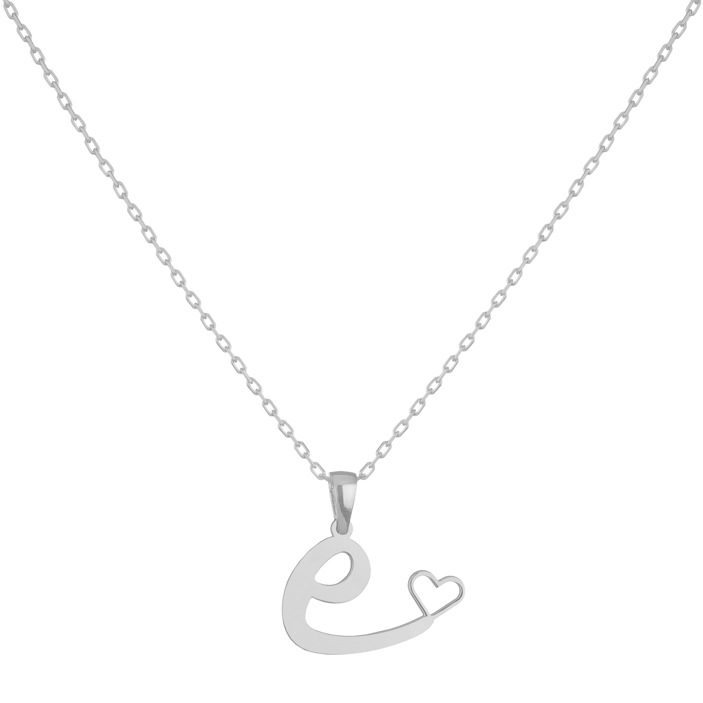 Heart Halskette mit Buchstabe (7084907757753)