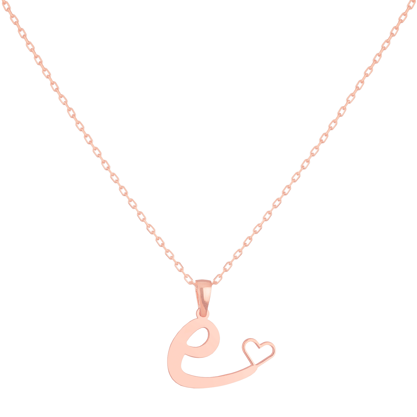 Heart Halskette mit Buchstabe (7084907757753)