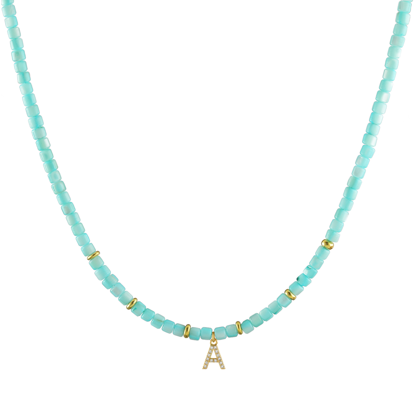 Sleek Pearl Halskette mit Buchstabe (7978947969291)