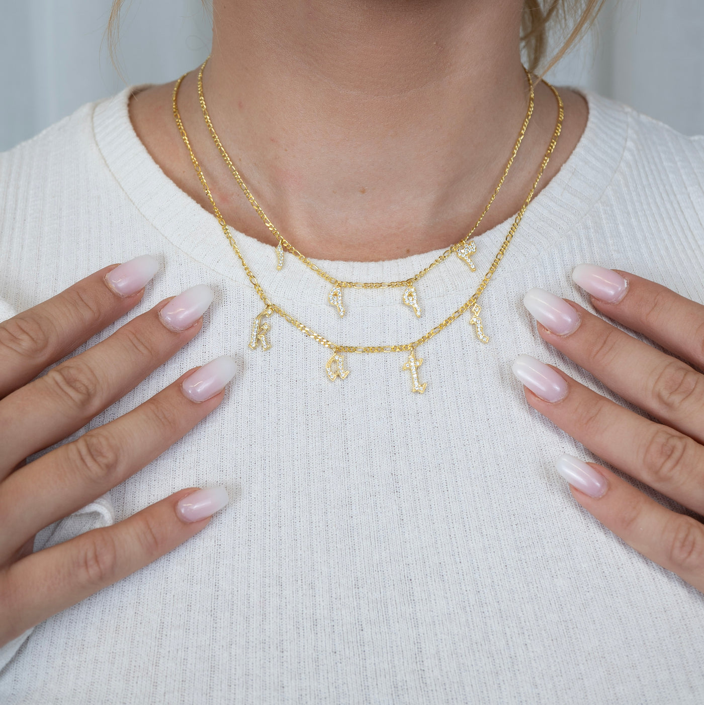 Letter Choker Gothic with zirconia