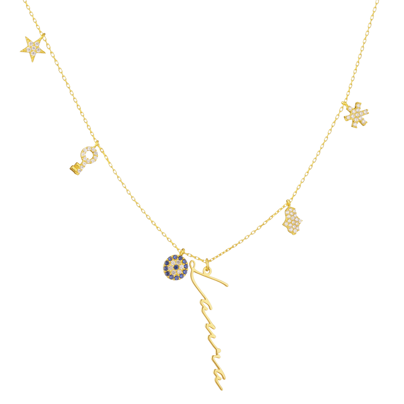 Halskette Glücks-Anhänger mit Notera Namenskette (6810136248505)