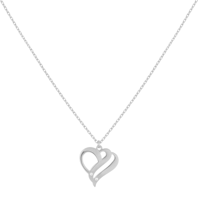 Heart with zirconia necklace - with engraving