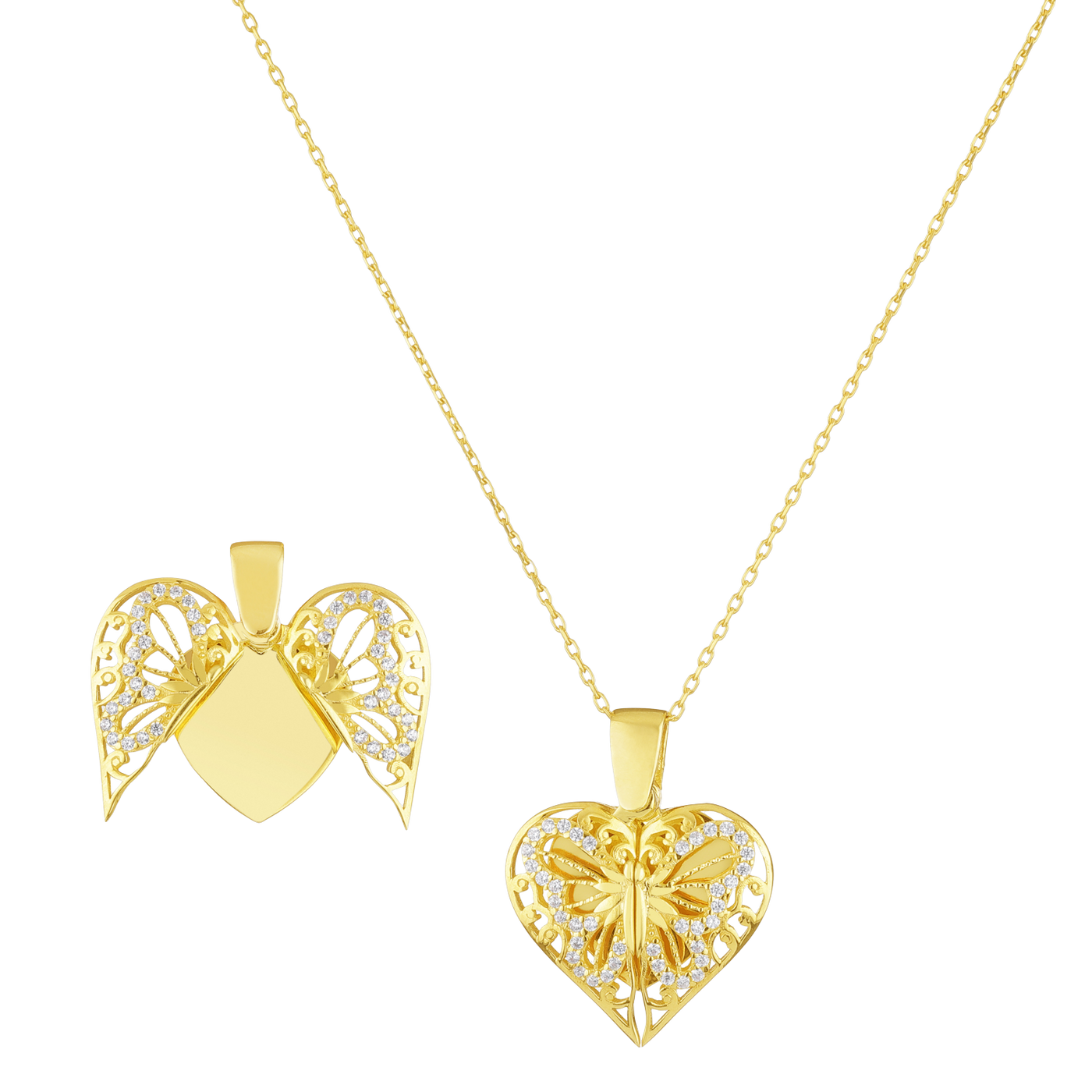 Halskette Heart Butterfly (7025909235897)