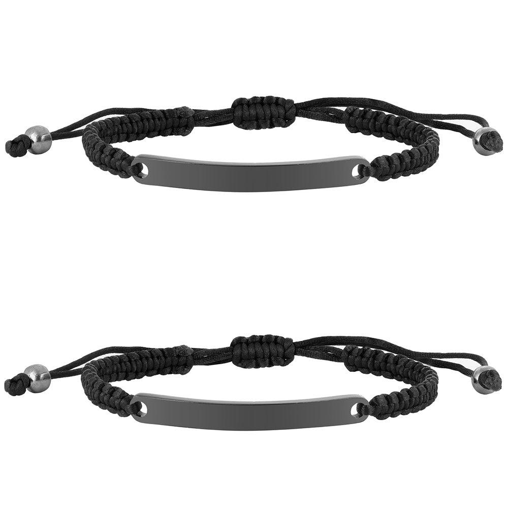 ID-Partnerarmband mit Gravur - Classic Black (6255103049913)