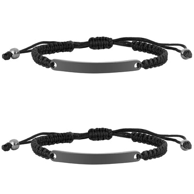 ID-Partnerarmband mit Gravur - Classic Black (6255103049913)