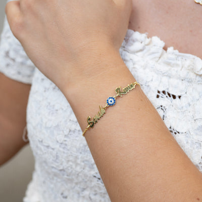 Name bracelet 925 silver - variant Nazar