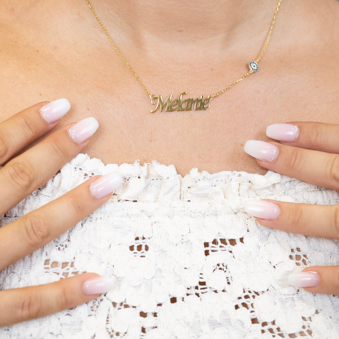 Name necklace 925 silver - variant Nazar