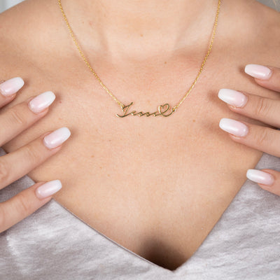 Name necklace 925 silver - variant Heart-Notera