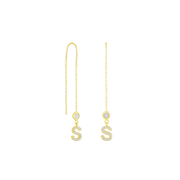 Double strand letter earrings
