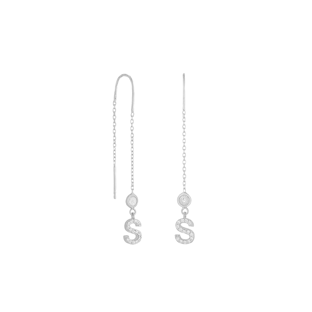 Boucles d'oreilles double brin avec lettre